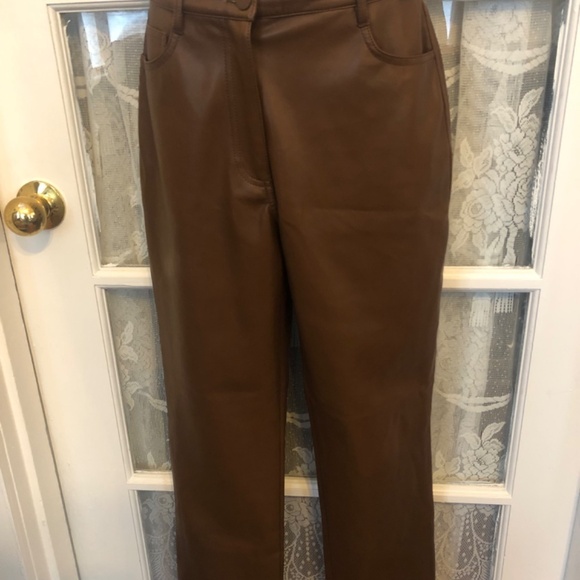 OAK AND FORT VEGAN LEATHER PANTS - Picture 4 of 6